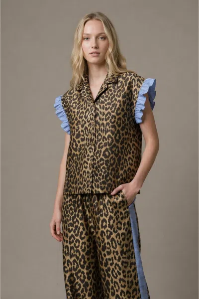 See And Be Seen Leopard Blouse In Brown