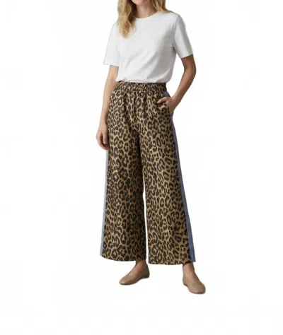 See And Be Seen Leopard Wide Leg Pant In Brown In Multi