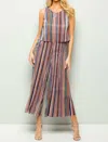 See And Be Seen Panama Stripe Jumpsuit In Multi In Multi