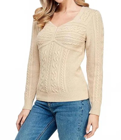 See And Be Seen Pattern Pullover Splice Sweater In Oatmeal