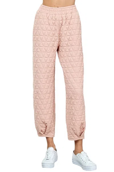 See And Be Seen Quilted Jogger In Blush In Pink