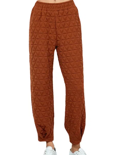 See And Be Seen Quilted Jogger In Rust In Brown