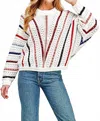 See And Be Seen Samantha Striped Sweater In Multi In Multi