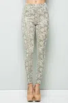 See And Be Seen Snake Skin Legging In Off White In White
