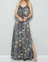 See And Be Seen Snake Skin Maxi Dress In Grey In Grey