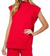 See And Be Seen Sweater Tank Set With Cropped Wide Pants In Red In Black