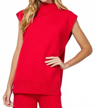 See And Be Seen Sweater Tank Set With Cropped Wide Pants In Red In Black