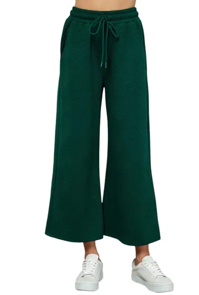 See And Be Seen Texture Cropped Flare Pant In Green