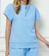 See And Be Seen Textured And Zip Pant Set In Blue