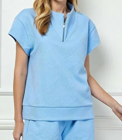 See And Be Seen Textured And Zip Pant Set In Blue