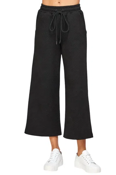 See And Be Seen Plus Size Textured Cropped Pants In Black