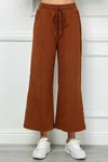 SEE AND BE SEEN TEXTURED CROPPED WIDE PANT IN RUST