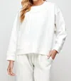 See And Be Seen Textured Sweatshirt Top In White In White