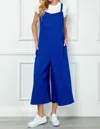 See And Be Seen Textured Cropped Wide Pant In Royal Blue In Blue