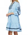 See And Be Seen Trish Striped Dress In Blue In Blue