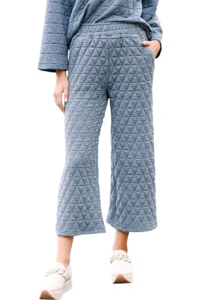 See And Be Seen Vail Quilted Pants In Dusty Blue In Multi