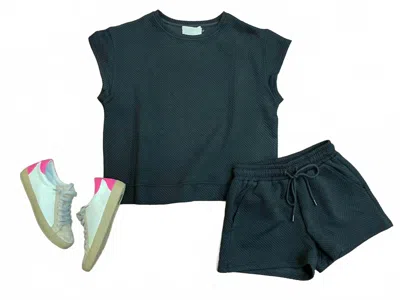 See And Be Seen Women's Call My Jet Textured Shorts In Black