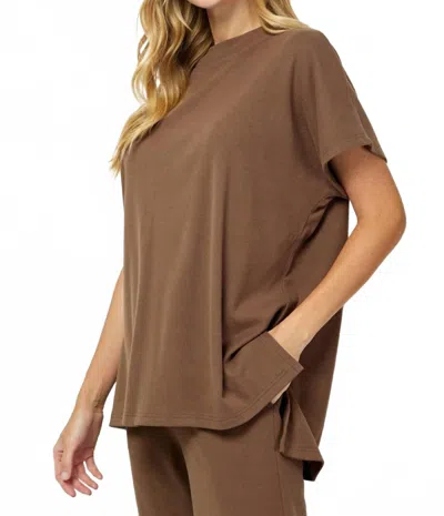 See And Be Seen Women's Daphne's Drop Shoulder Top In Brown