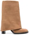 See By Chloé 85mm Debossed-logo Boots In Brown