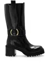 See By Chloé New Ring 60 Leather Knee-high Boots In Black