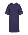 See By Chloé A Dress With Lotus Leaf Edge Details In Blue