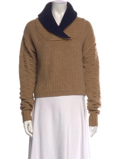 Pre-owned See By Chloé Alpaca Cowl Neck Sweater In Brown