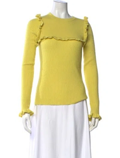 Pre-owned See By Chloé Alpaca Crew Neck Sweater In Yellow
