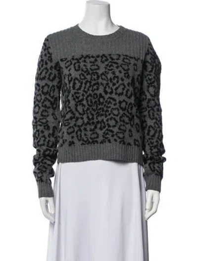 Pre-owned See By Chloé Animal Print Crew Neck Sweater In Blue
