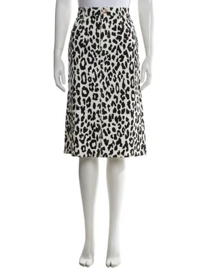 Pre-owned See By Chloé Animal Print Midi Length Skirt In Neutral
