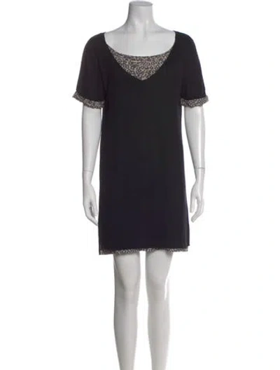 Pre-owned See By Chloé Animal Print Mini Dress In Black
