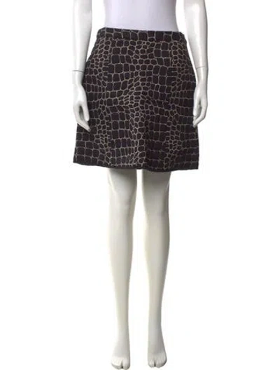 Pre-owned See By Chloé Animal Print Mini Skirt In Black