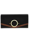 See By Chloé See By Chloe Aura Long Leather Flap Wallet In Black