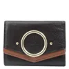 See By Chloé See By Chloe Aura Small Trifold Leather Wallet In Black