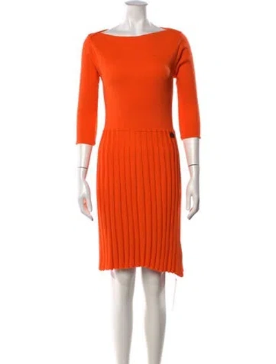 Pre-owned See By Chloé Bateau Neckline Knee-length Dress In Orange