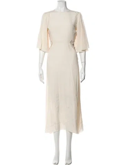 Pre-owned See By Chloé Bateau Neckline Long Dress In Neutral
