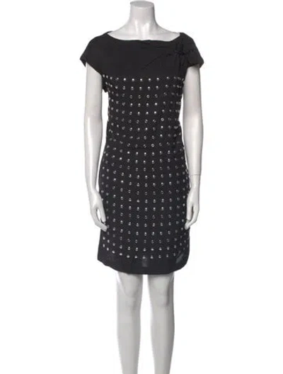 Pre-owned See By Chloé Bateau Neckline Mini Dress In Black