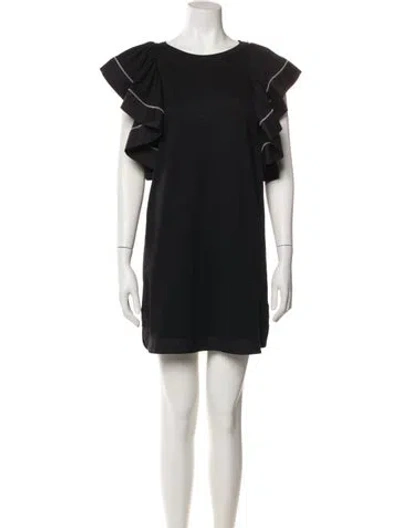 Pre-owned See By Chloé Bateau Neckline Mini Dress In Black