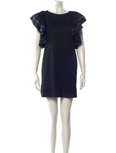 Pre-owned See By Chloé Bateau Neckline Mini Dress In Black