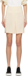 See By Chloé Beige Button Miniskirt In 22p Light Ivory