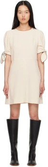 See By Chloé City Mini Dress White Size 8 100% Polyester In 27j Milk
