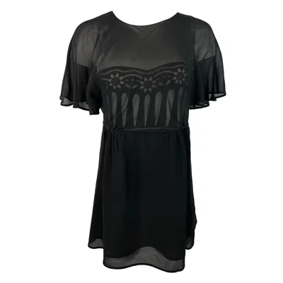 Pre-owned See By Chloé See By Chloe Black And White Silk Tunic Dres, Size 2