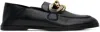 See By Chloé Black Chain Line Loafers In 999-black