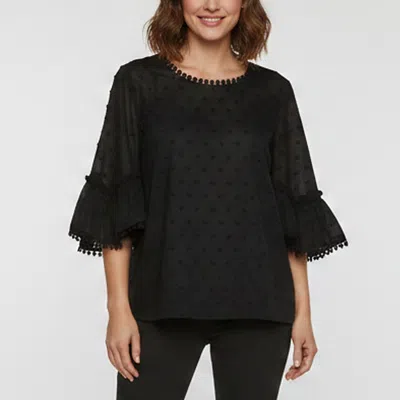 Pre-owned See By Chloé Black Embroidered Cotton Bell Sleeve Top M