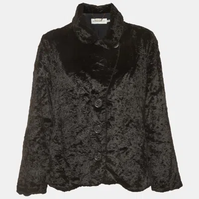 Pre-owned See By Chloé Black Faux Fur Wide Lapel Jacket S