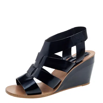 See By Chloé See By Chloe Black Leather Slingback Wedge Sandals Size 40