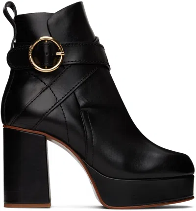 See By Chloé Black Lyna Boots In 999 Black
