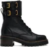 See By Chloé Black Mallory Boots In 999-black