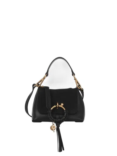 See By Chloé Black Mini Top-handle Handbag For Women In Gold