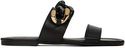 See By Chloé Black Monyca Flat Sandals In 999 Black