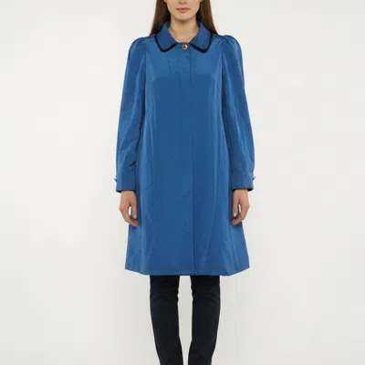 Pre-owned See By Chloé Blue Ottoman Nylon Blend Mid Length Coat M